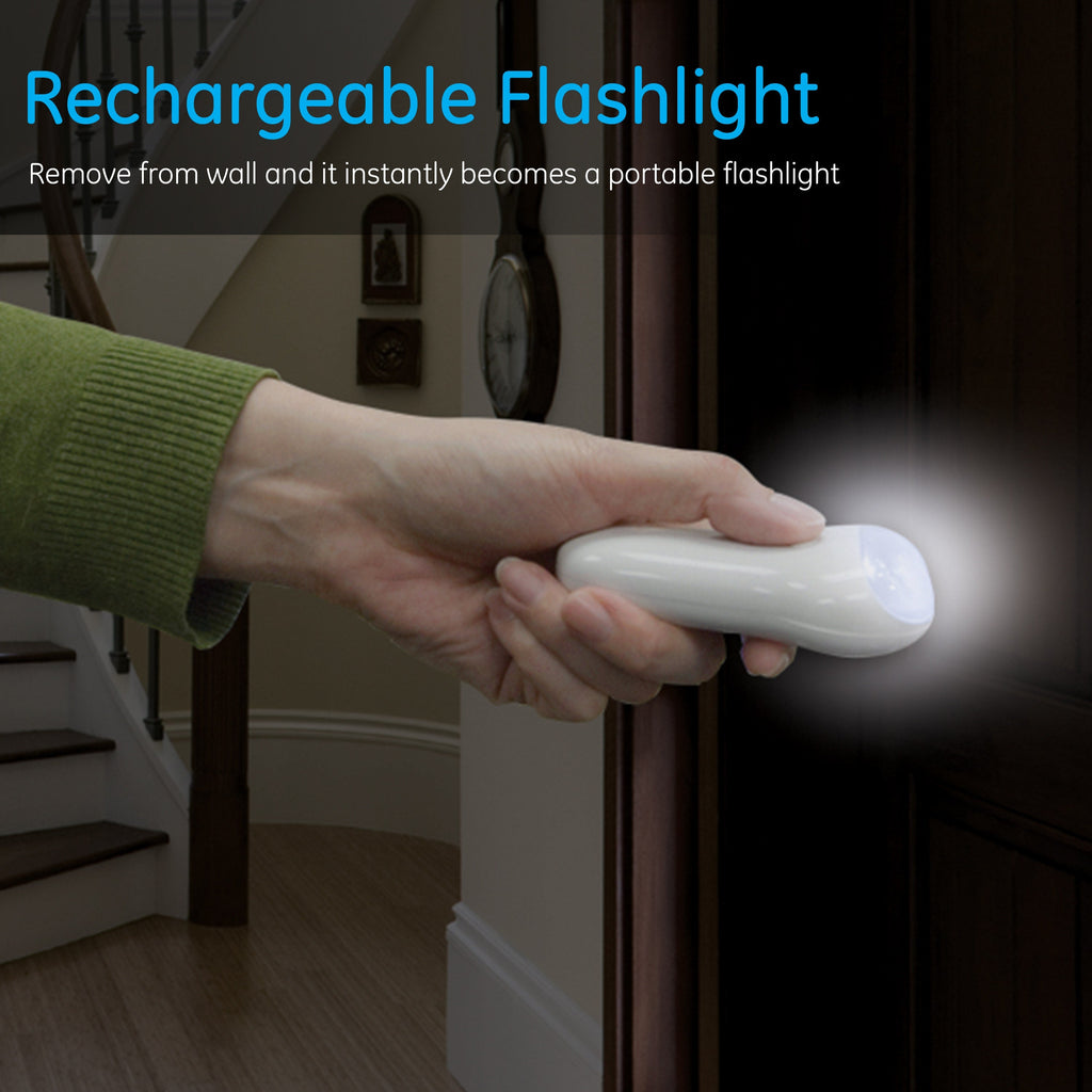 GE 3-in-1 Rechargeable Power Failure LED Night Light, White