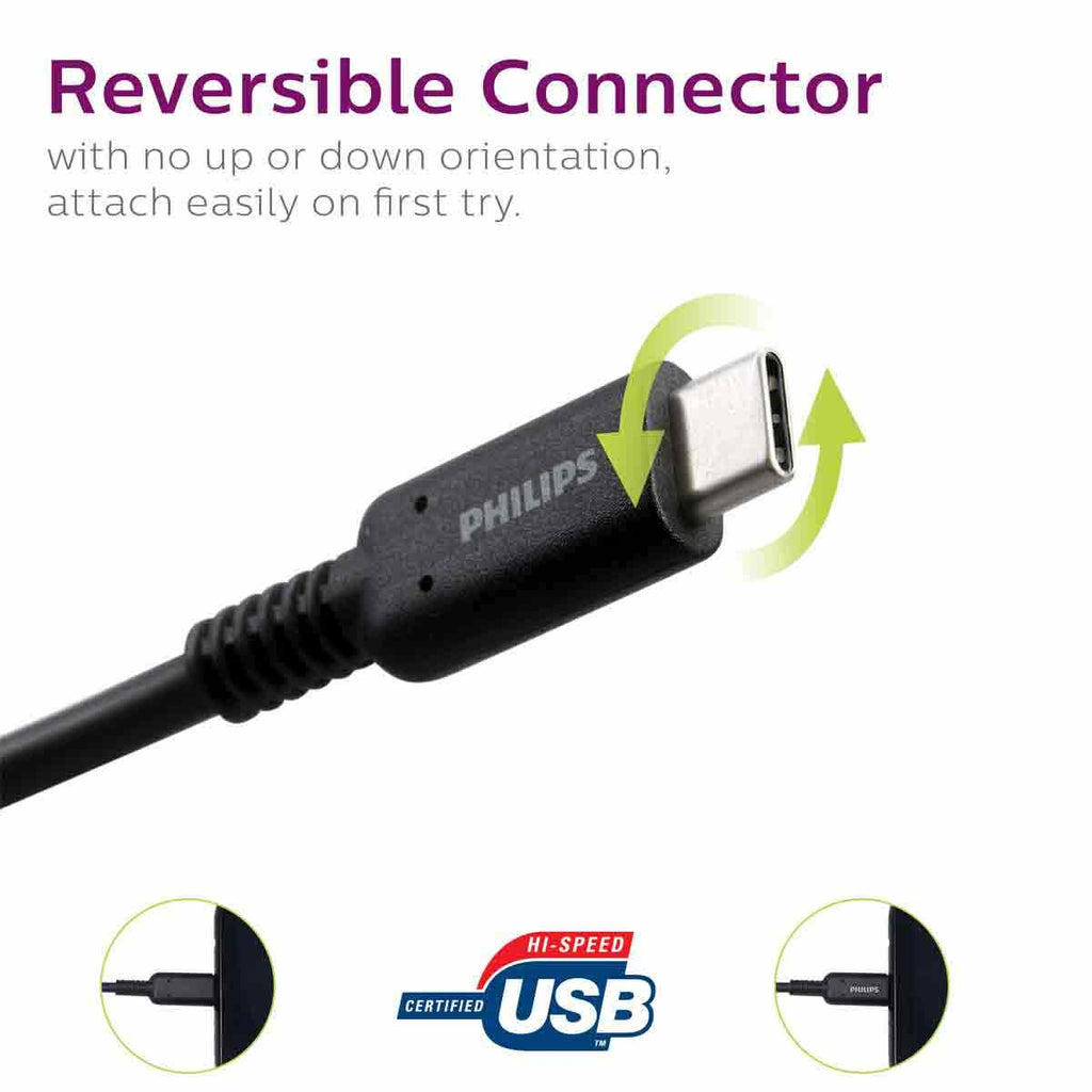 Philips 6ft. USB-C Charging Cable, Black