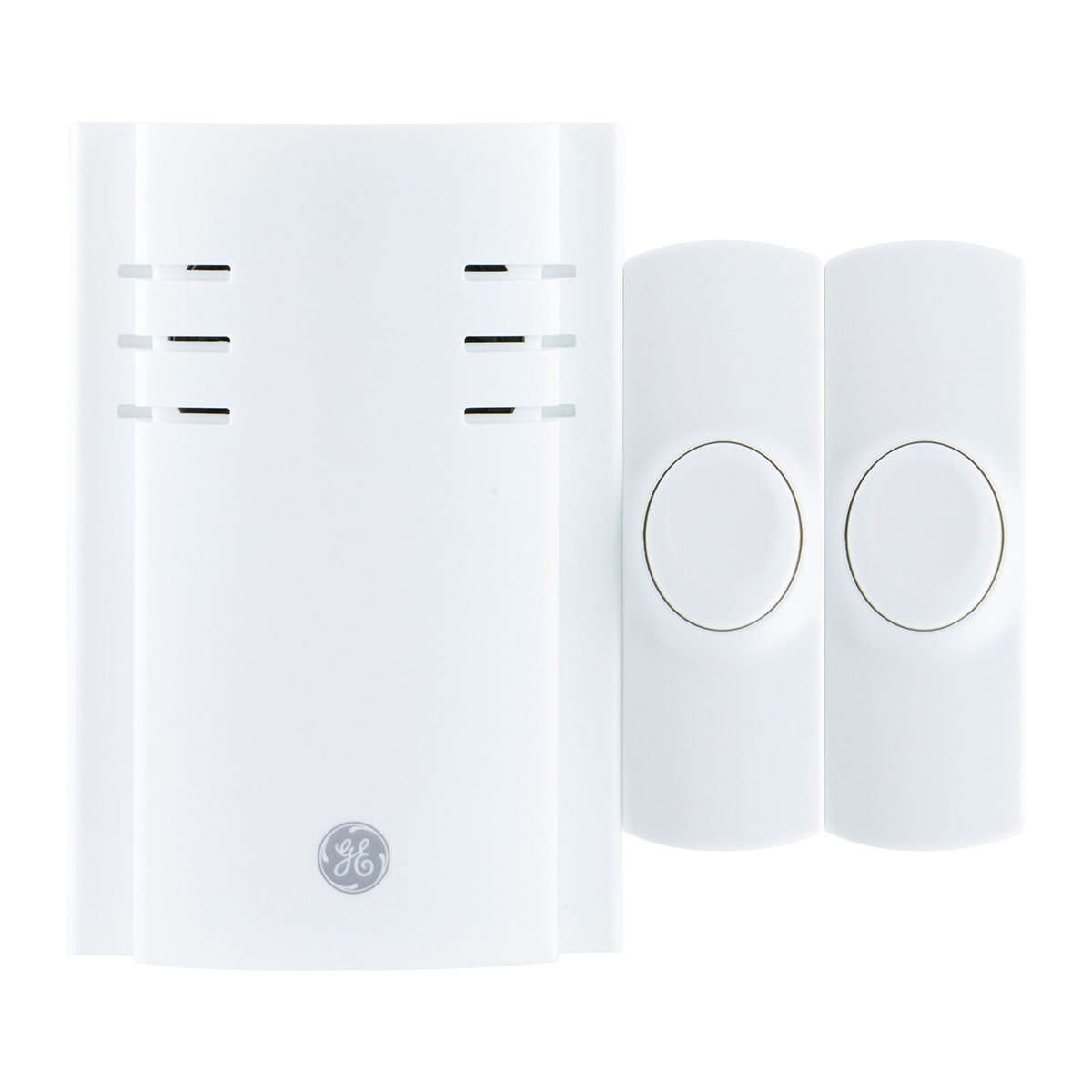 GE Plug-In 8-Chime Wireless Door Chime Kit with 2-Push Buttons, White