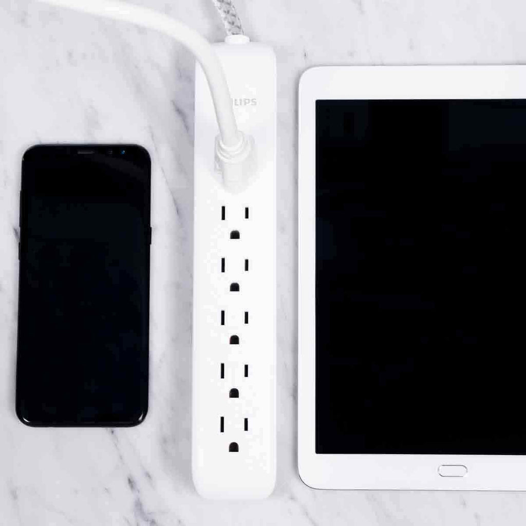 Philips 6-Outlet 4ft. Surge Protector, White