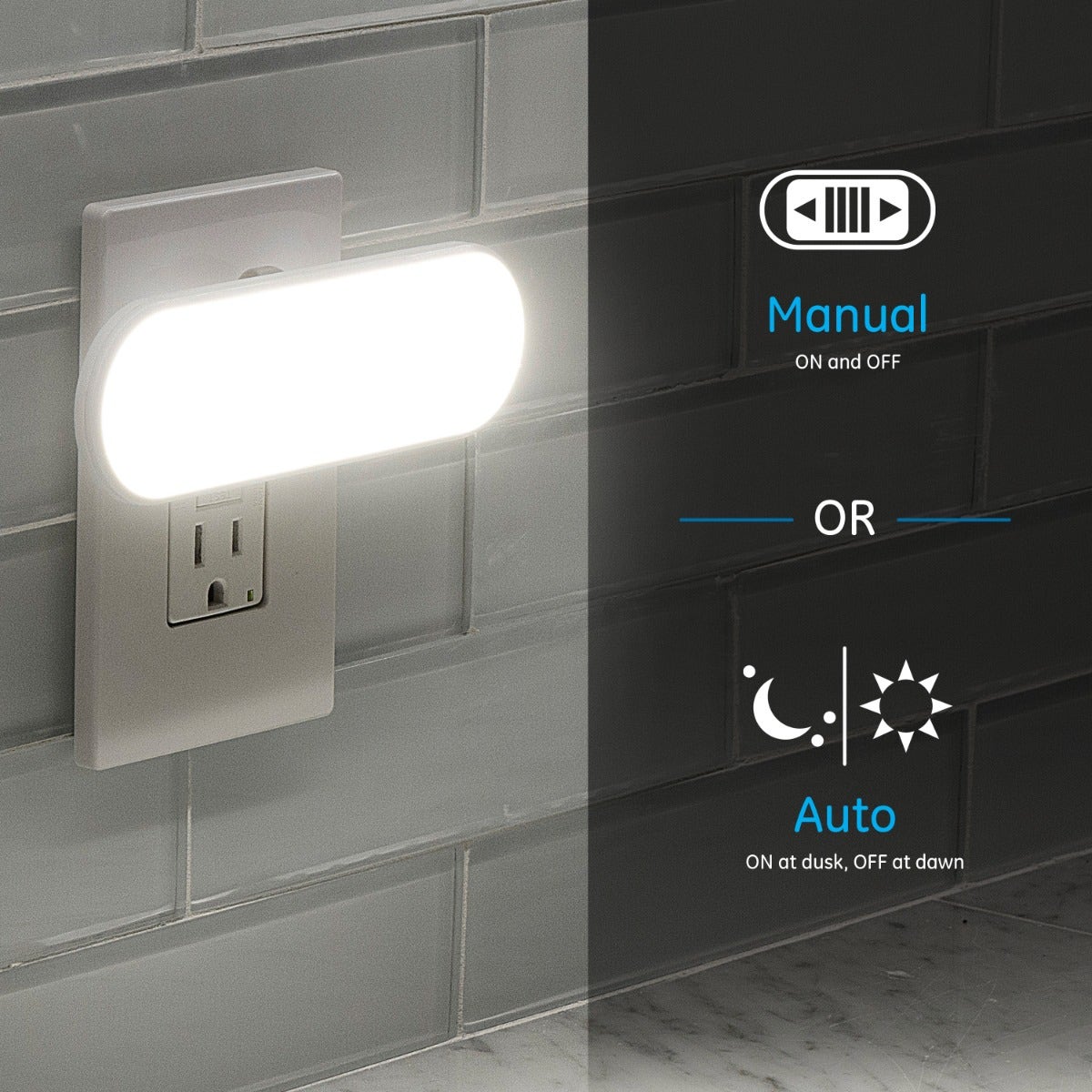 GE UltraBright Plug-In Automatic LED Light Bar, 4 Pack, White
