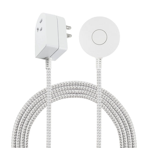 Cordinate 1-Outlet Tabletop Switch with 6ft. Braided Extension Cord, White/Gray