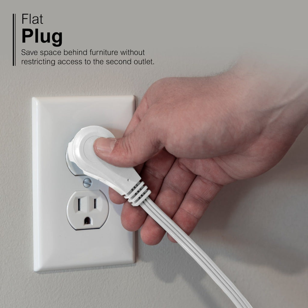 GE 3-Outlet 3ft. Extension Cord  with Right-Angle Plug, White
