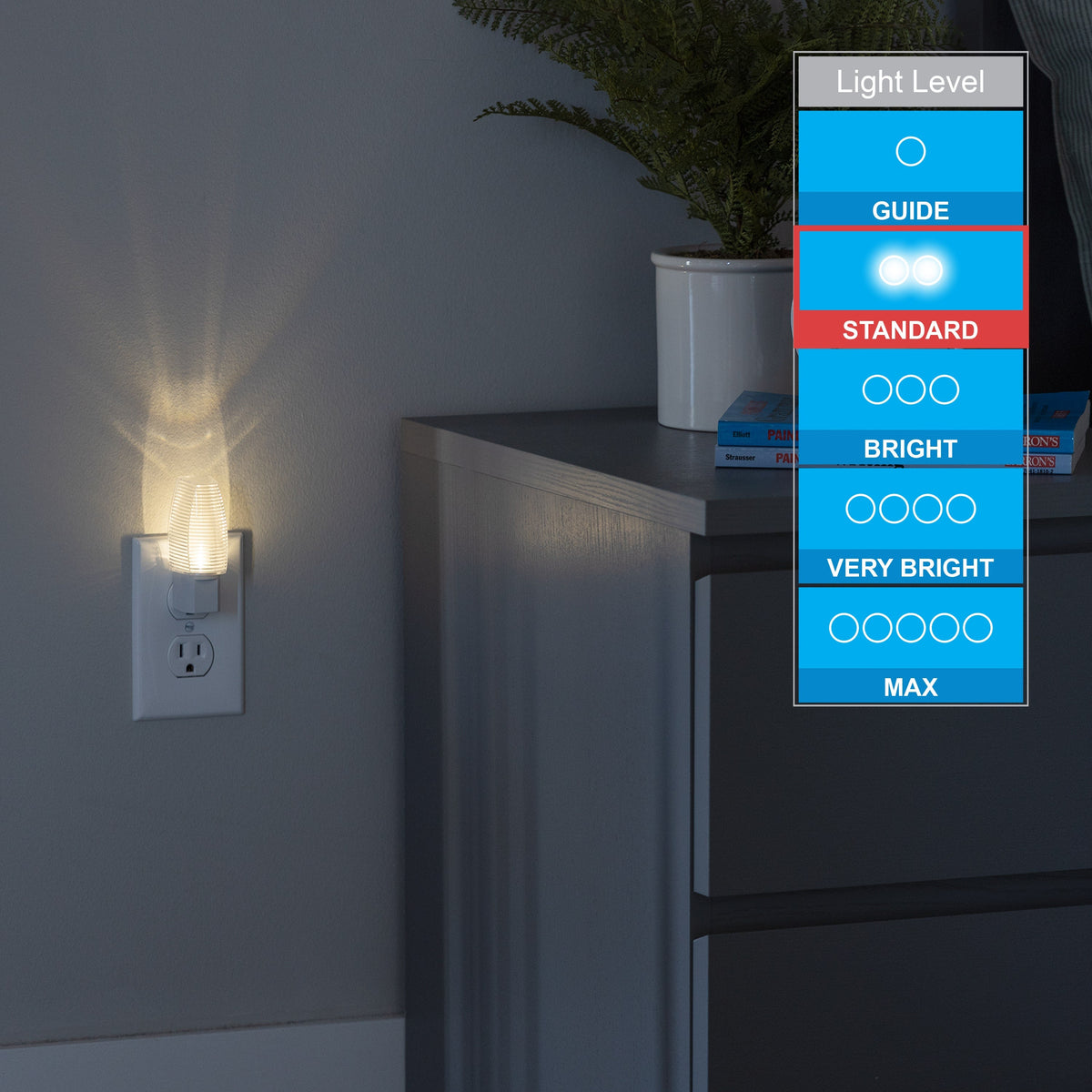 Lights by Night Light Sensing LED Night Light, 4 Pack, White