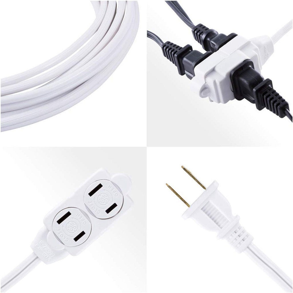 GE 3-Outlet 15ft. Extension Cord with Twist-to-Close Outlets, White