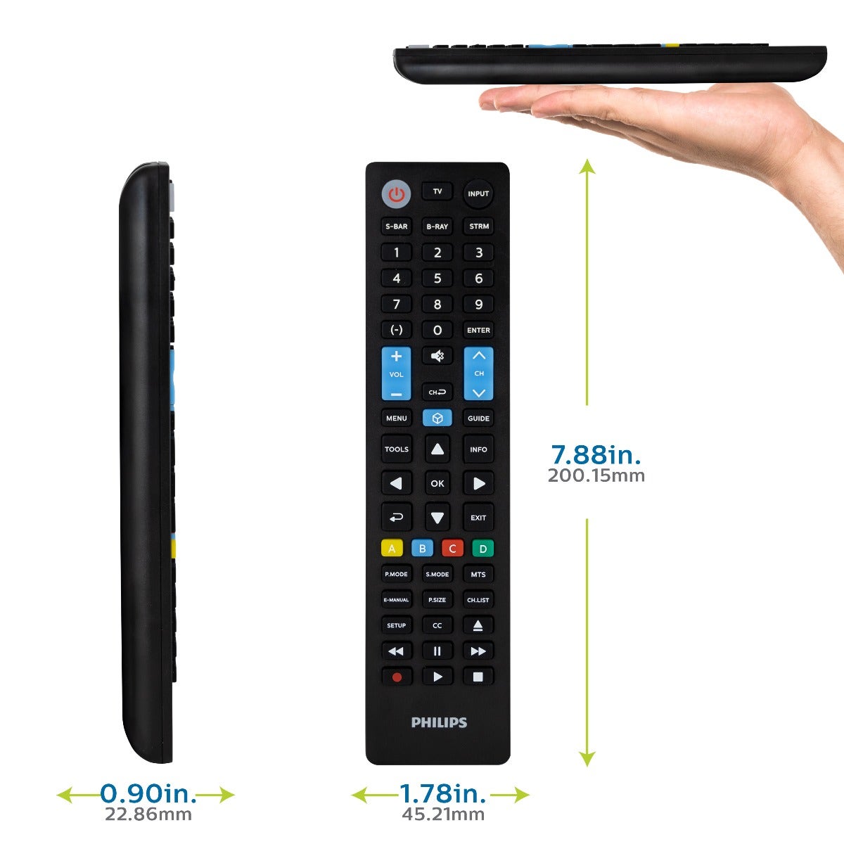 Philips 4-Device Universal Samsung Replacement Remote, Black