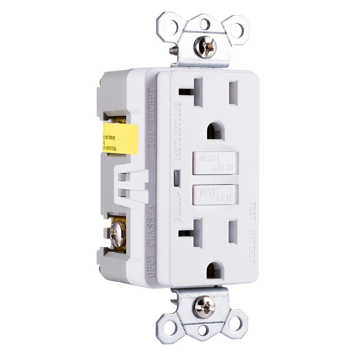 GE Grounding GFCI Receptacle with LED Indicator, White