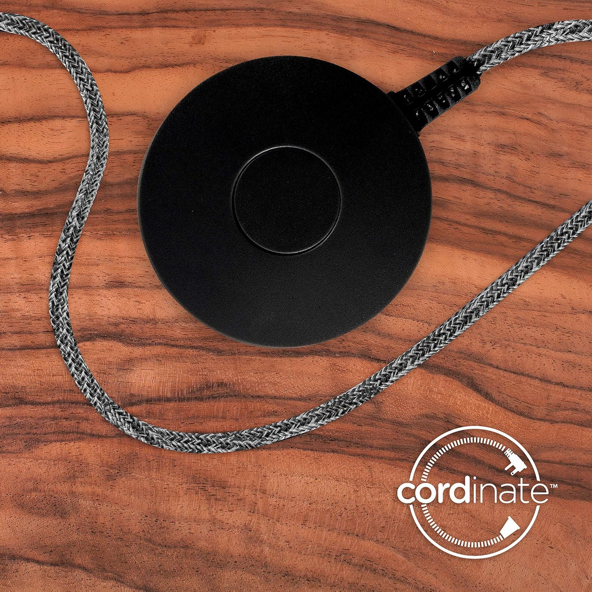 Cordinate Tabletop Switch with Braided Cord, Black, 2pk