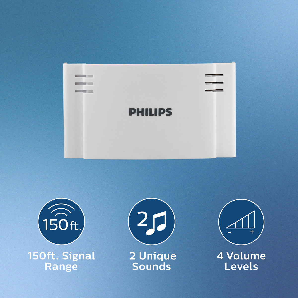 Philips Battery-Operated 2-Melody Doorbell Kit, White