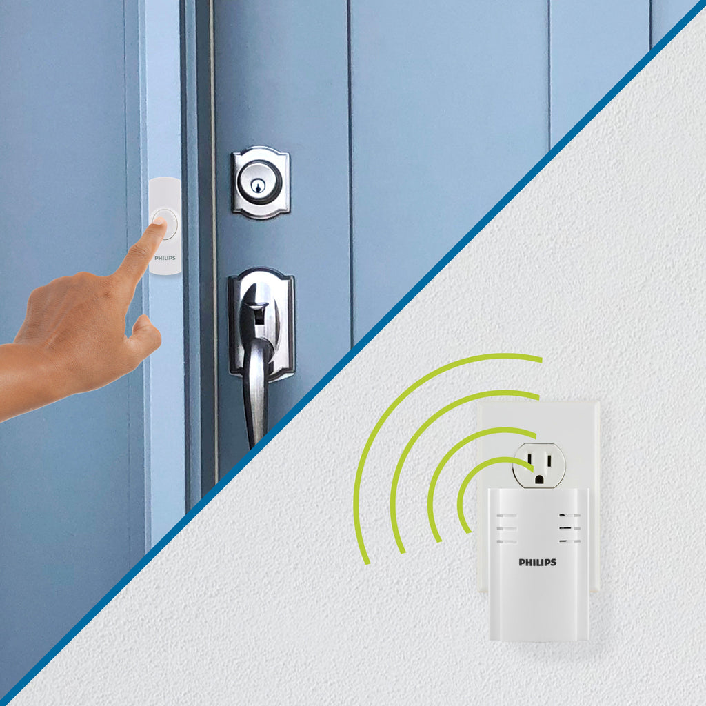 Philips Plug-in 8-Melody Doorbell Kit, White