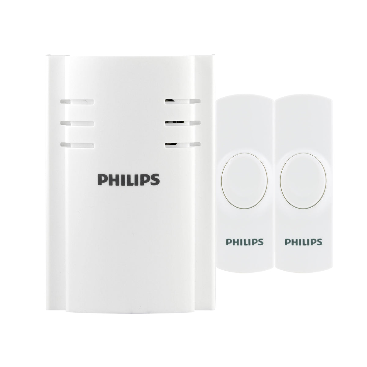 Philips Plug-in 8-Melody Doorbell Kit, White, 8-Melody, 2-Push Buttons