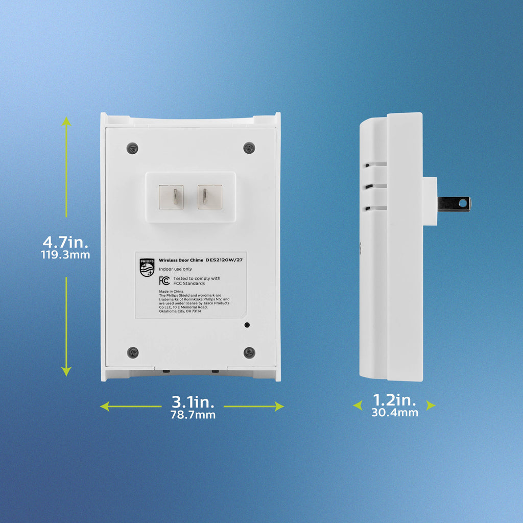 Philips Plug-in 8-Melody Doorbell Kit, White, 8-Melody, 2-Push Buttons