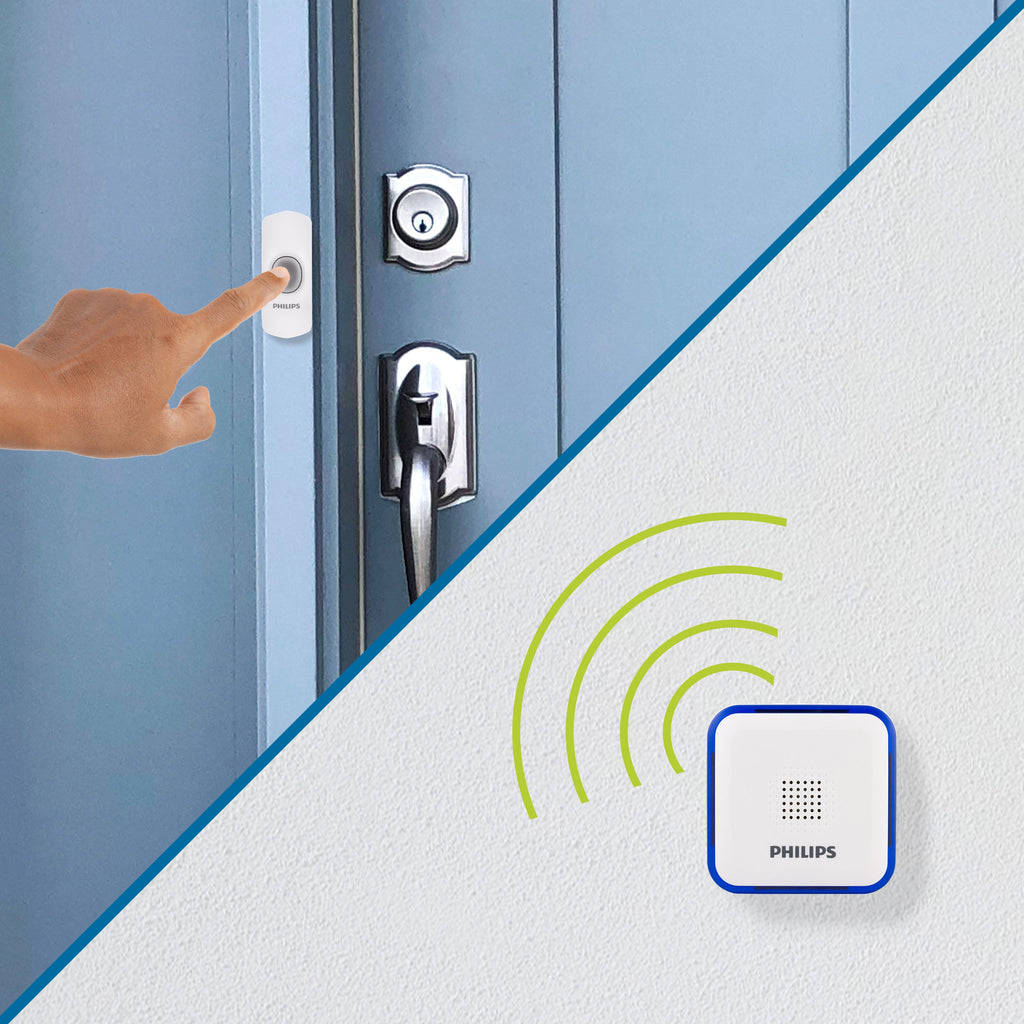 Philips Portable 32-Melody Doorbell Kit, White