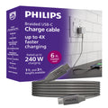 Philips Elite USB-C to USB-C Cable, 6ft, Braided Cord, Black/Gray Heather