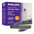 Philips Elite USB-C to USB-C Cable, 3ft, Braided Cord, Black/Gray Heather