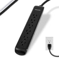 Philips 6 Outlet Surge Protector Power Strip, 4 Ft, Black