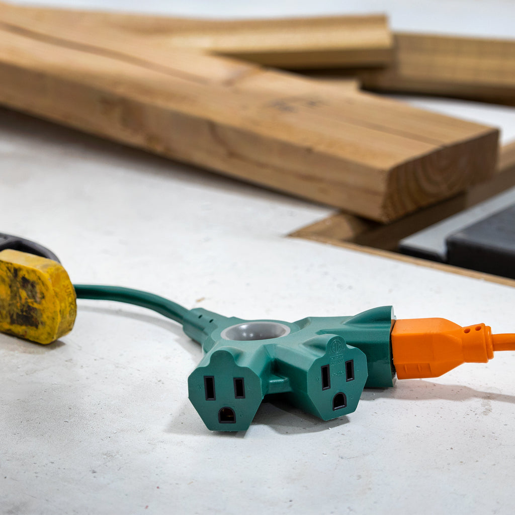 Philips 3-Outlet EZGrip Grounded Extension Cord, 25 ft., Indoor/Outdoor, Green