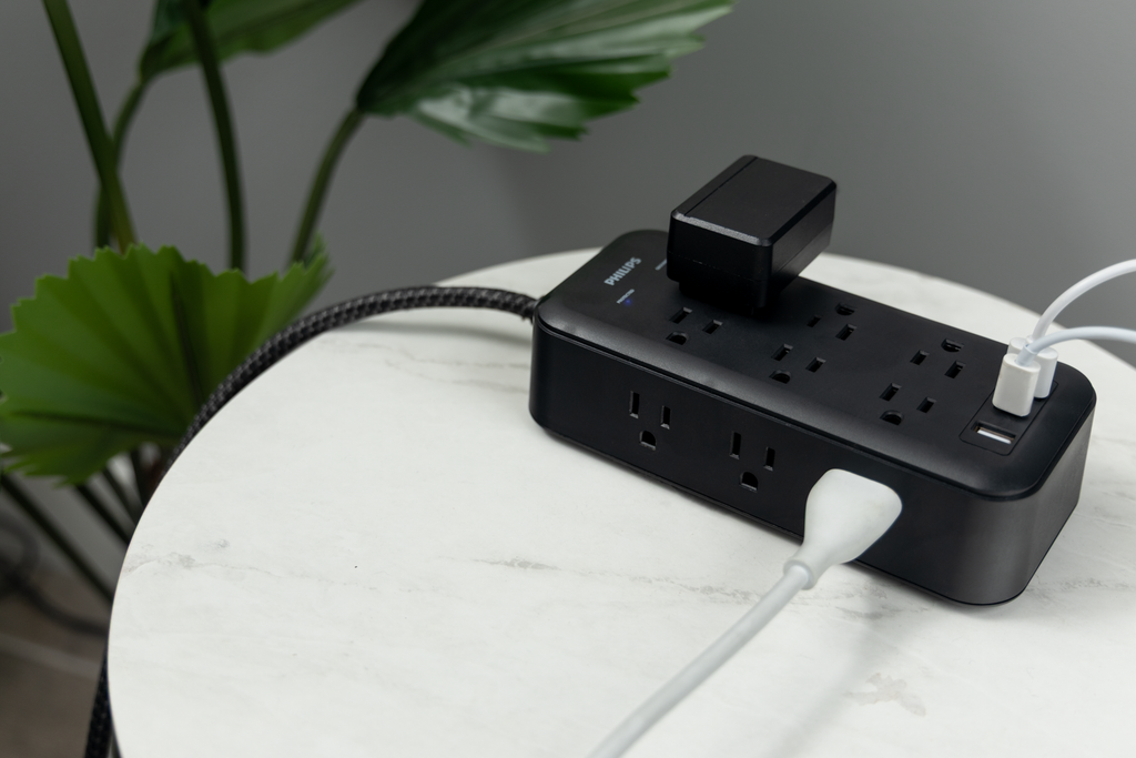 Philips 12-Outlet 8ft. Surge Protector with USB Charging, Black