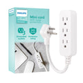 Philips 1 Ft Indoor Extension Cord with Surge Protection, 3-Outlet, Flat Plug, White