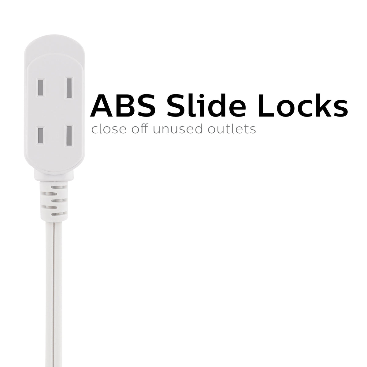 Philips 3-Outlet Polarized Extension Cord, 15ft., White