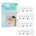 Philips Grounded 3-Outlet Tap, White, 4pk