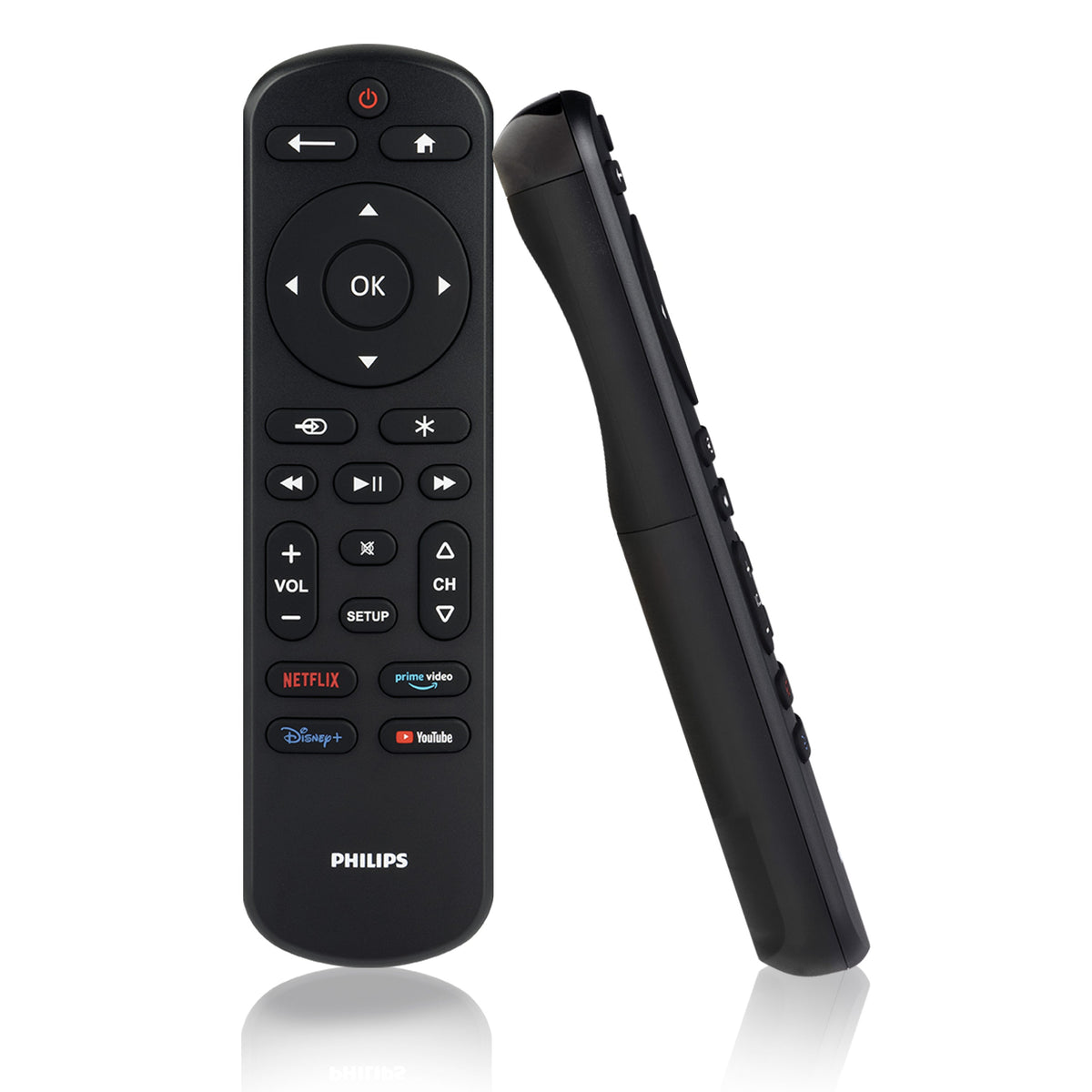 Philips OneTouch Streaming Replacement Remote Control, Streaming, Backlit, Black