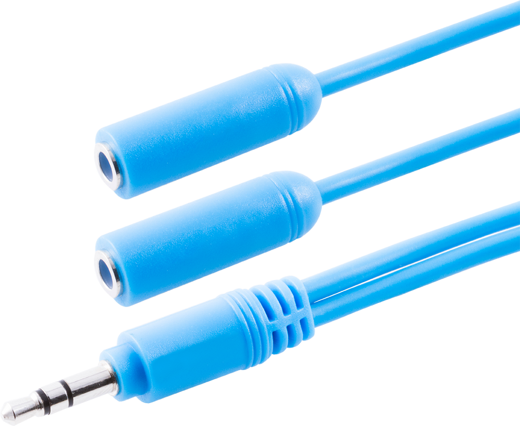 Philips Headphone Splitter (Assorted Pack of 5 colors - black, blue, green, pink, orange)