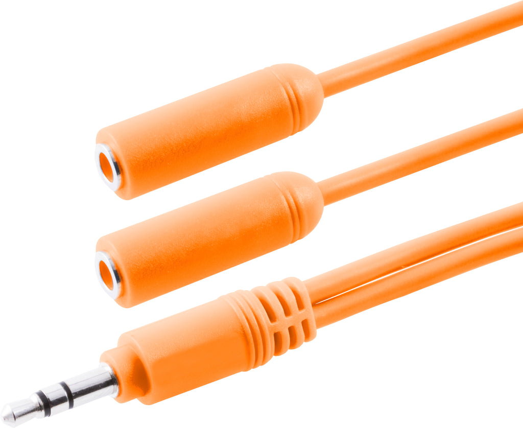 Philips Headphone Splitter (Assorted Pack of 5 colors - black, blue, green, pink, orange)