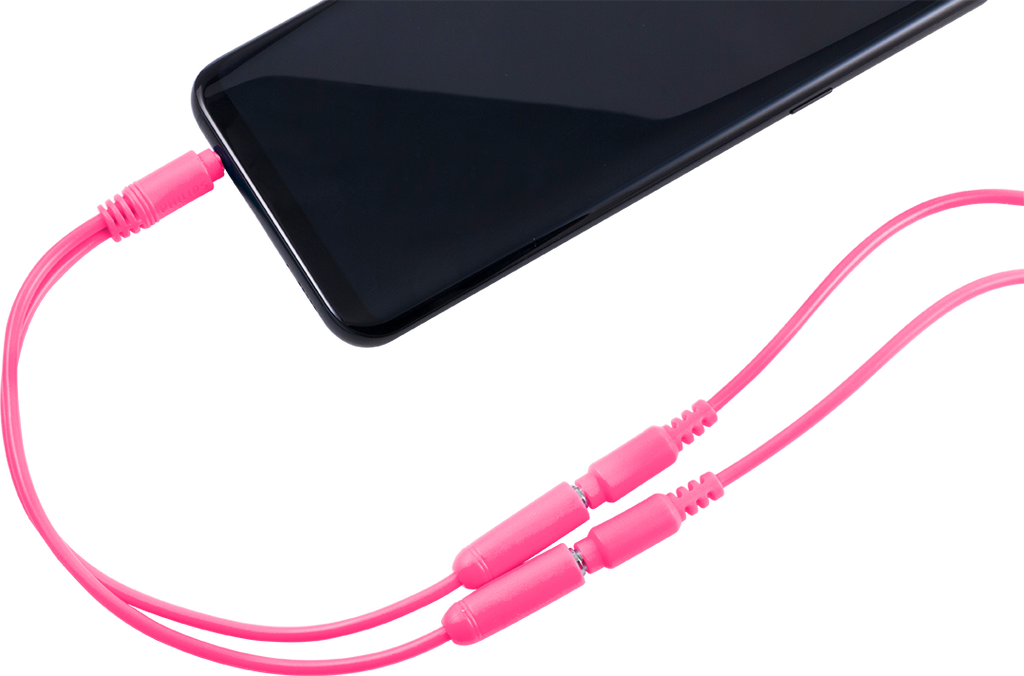 Philips Headphone Splitter (Assorted Pack of 5 colors - black, blue, green, pink, orange)