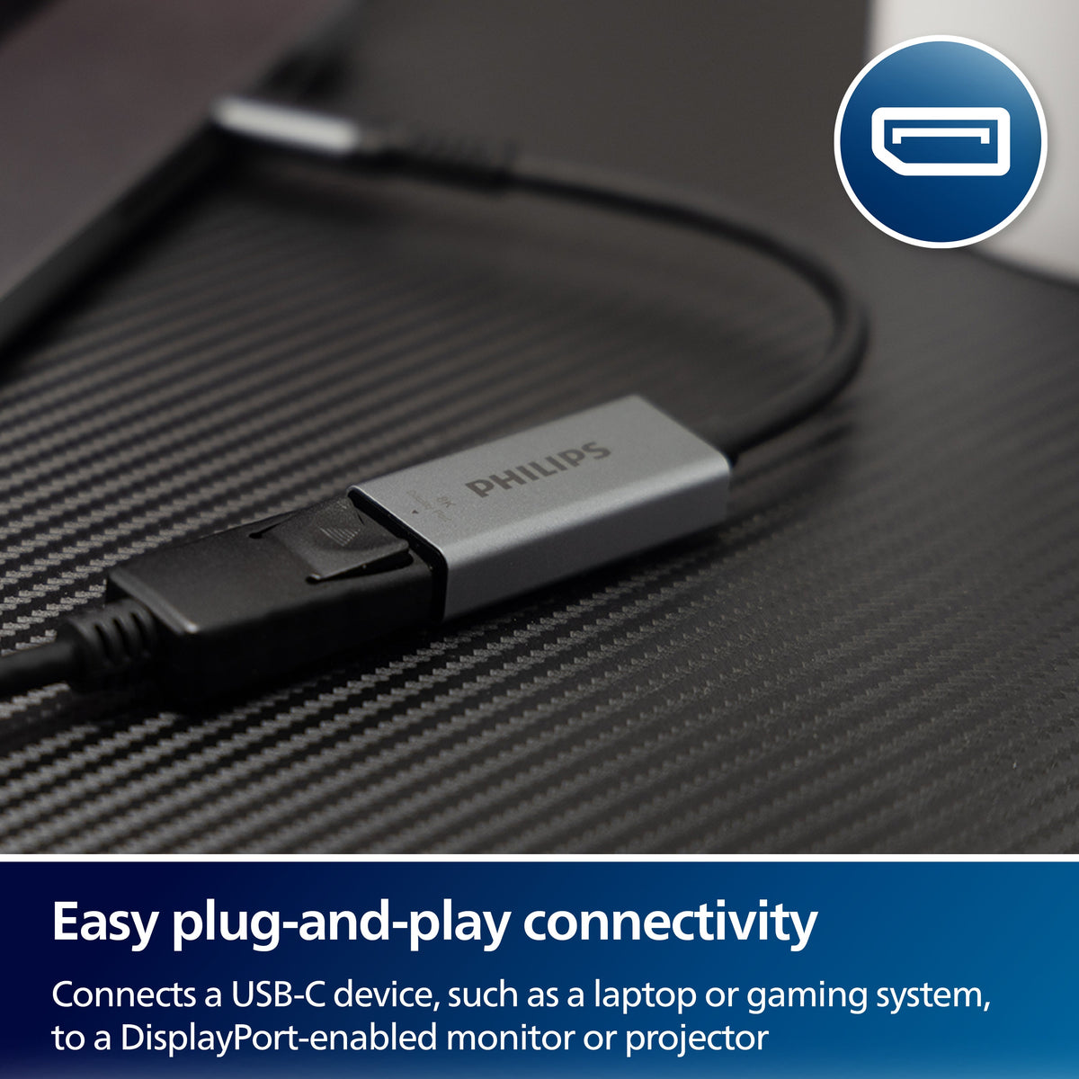 Philips USB-C to DisplayPort Adapter, 8K, 3pk