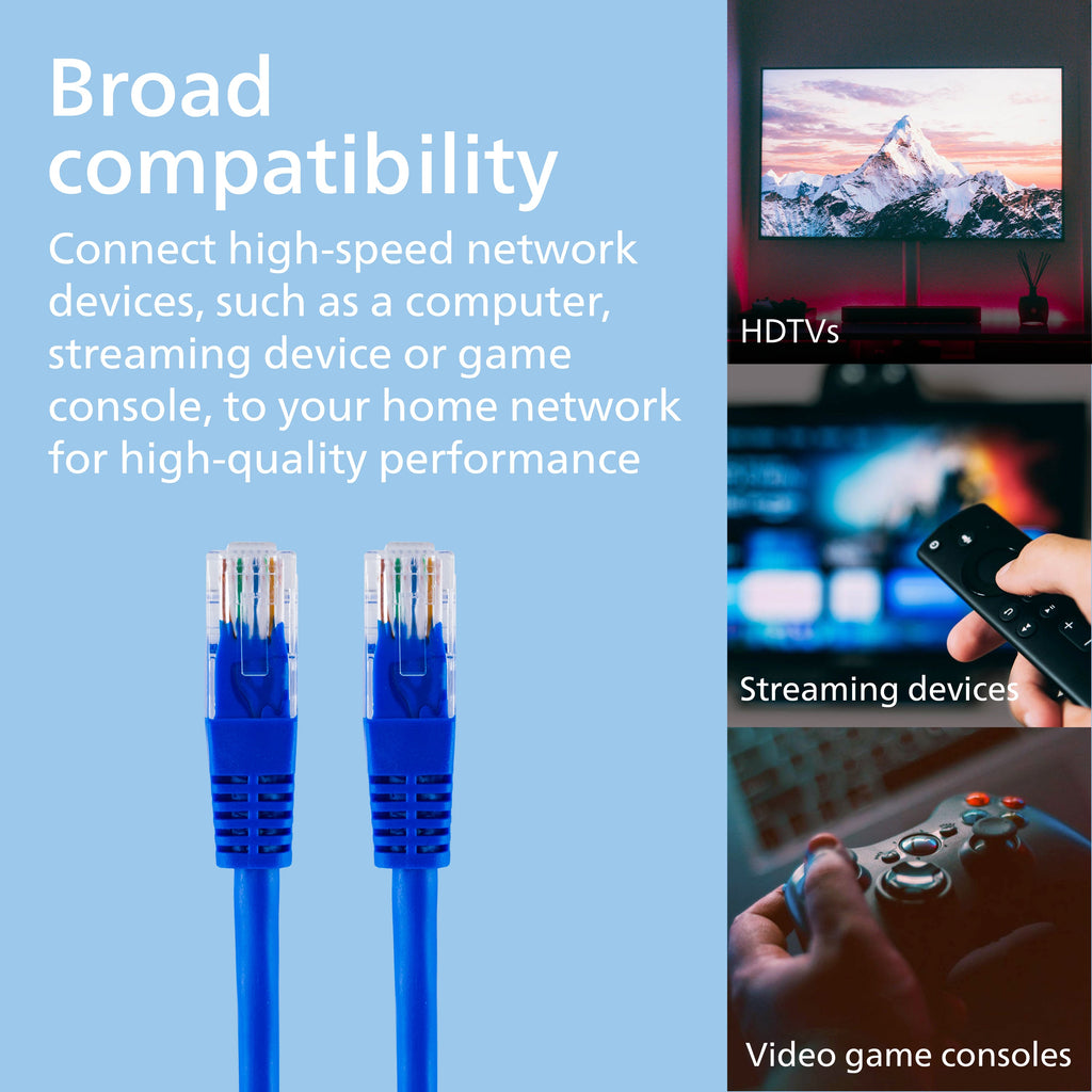 Philips Network Cable, Cat6, 50ft, Blue