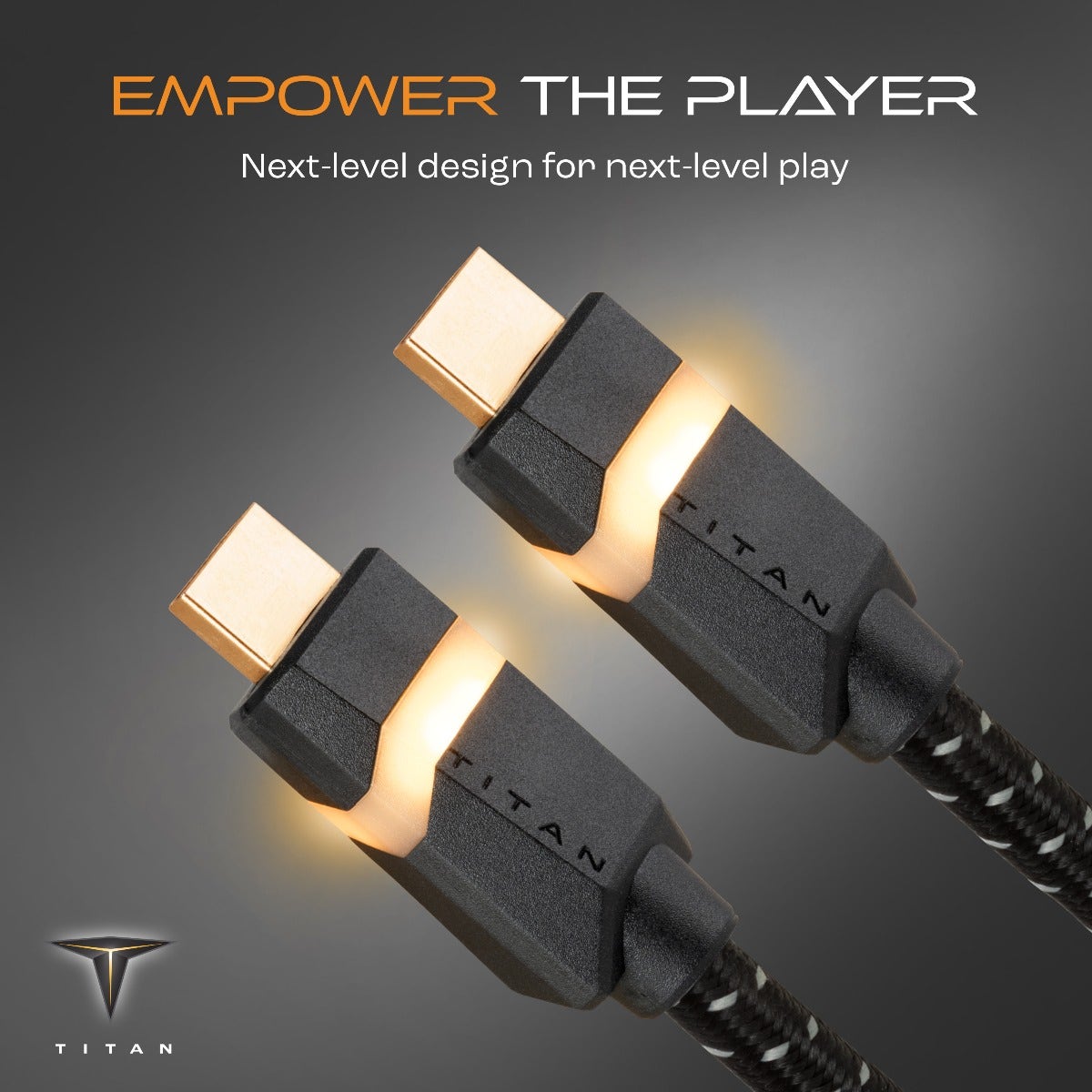 Titan 10ft. 8K Premium HDMI LED Braided Gaming Cable, Black