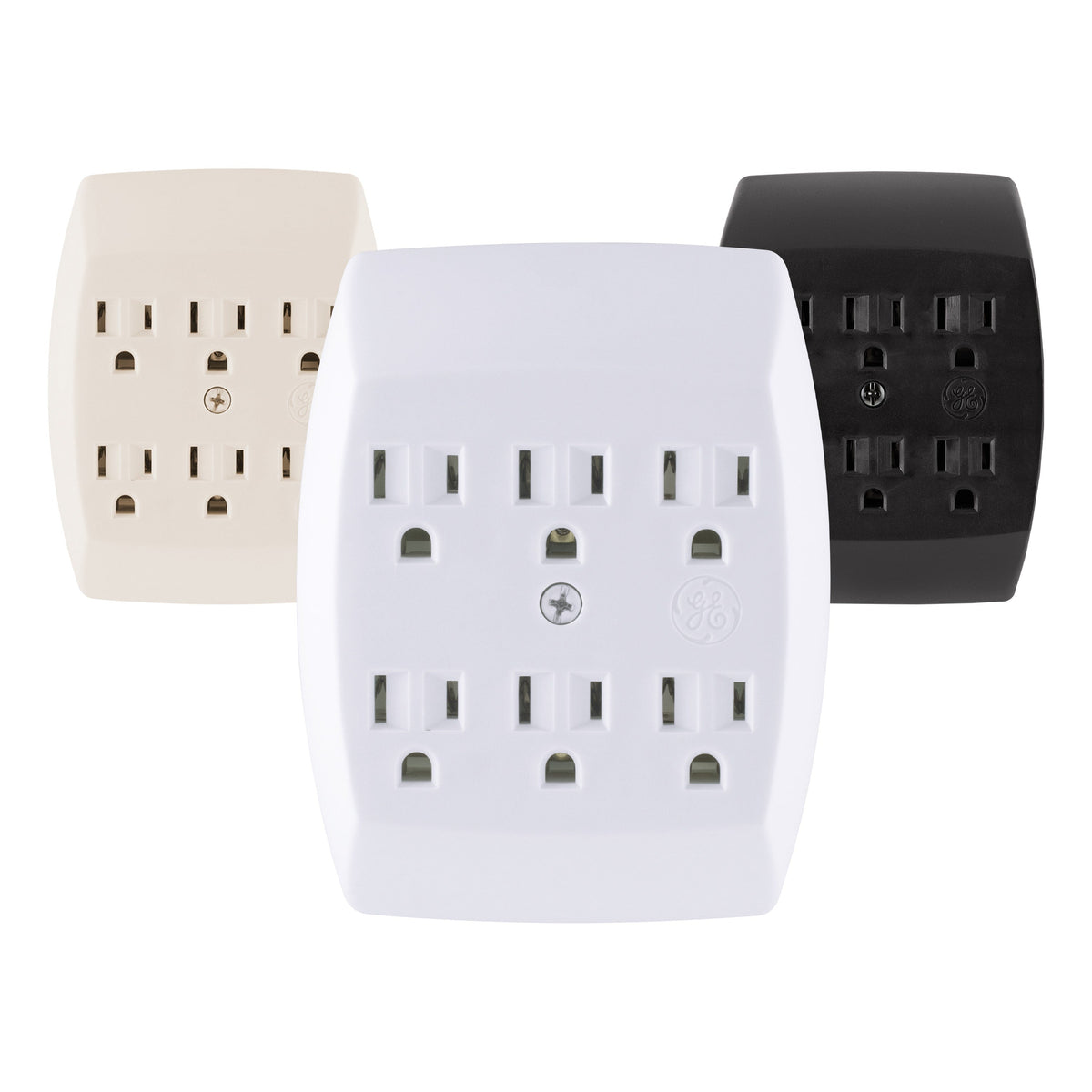 GE 6-Outlet Wall Tap, White
