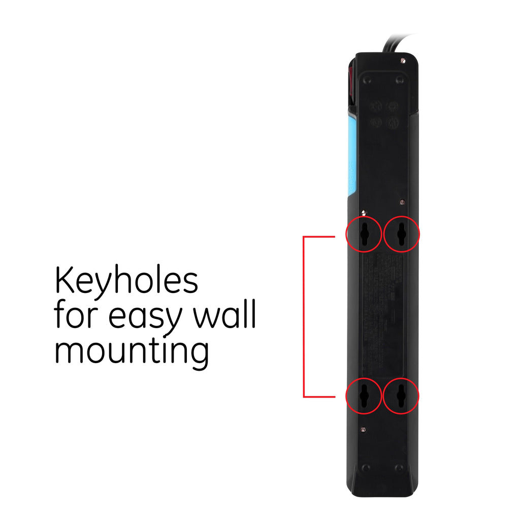 GE UltraPro 7-Outlet 4ft. Surge Protector, Black