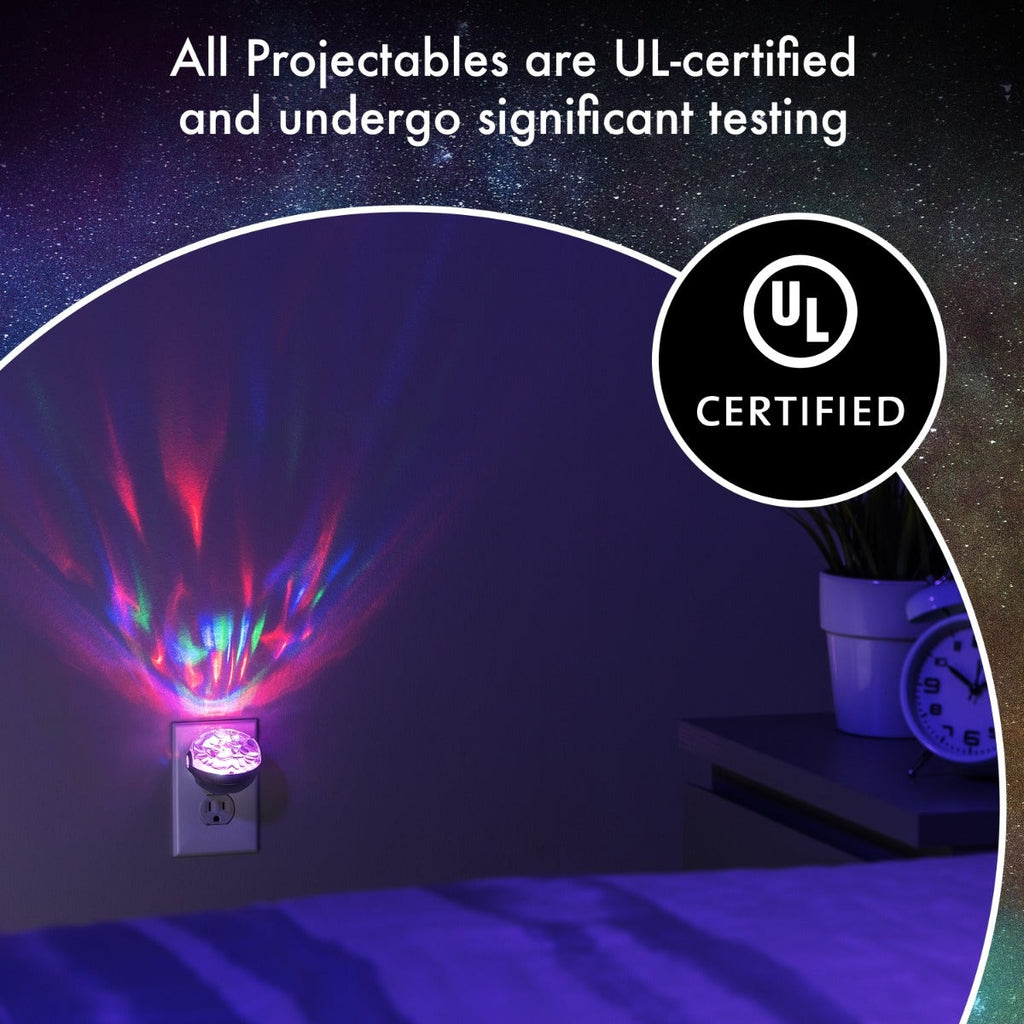 Projectables Northern Lights Light Sensing LED Night Light, Silver