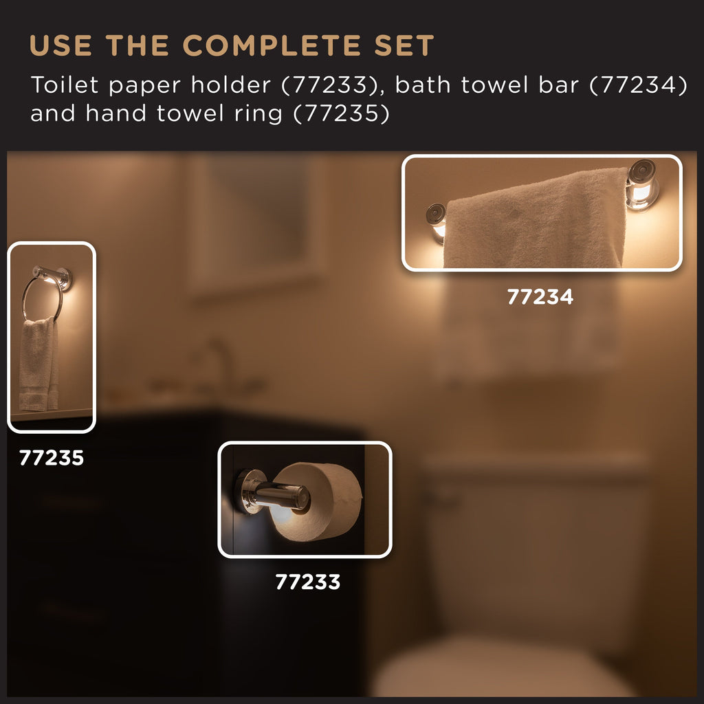 Enbrighten LED Motion Sensing Towel Ring Light, Chrome