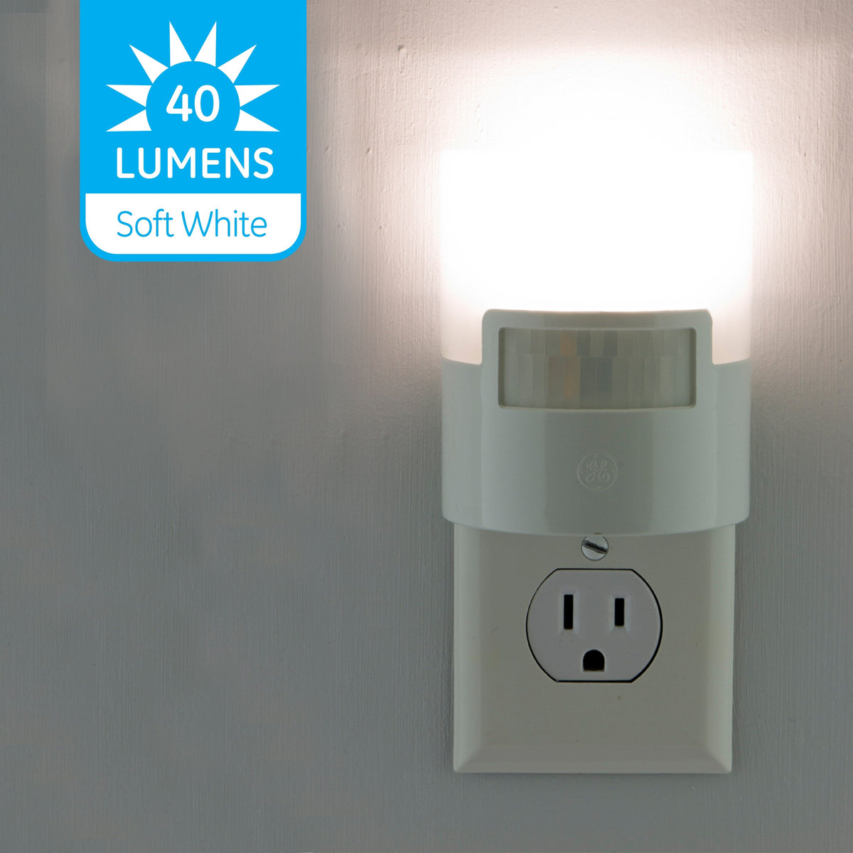 GE Enbrighten UltraBrite Motion Activated LED Night Light, White