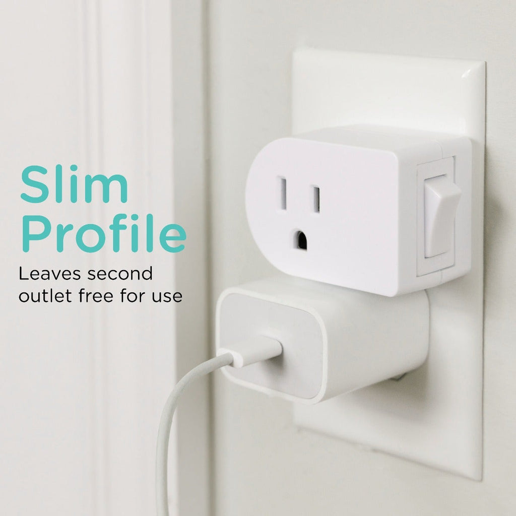 Cordinate Grounded 1-Outlet Power Switch, White