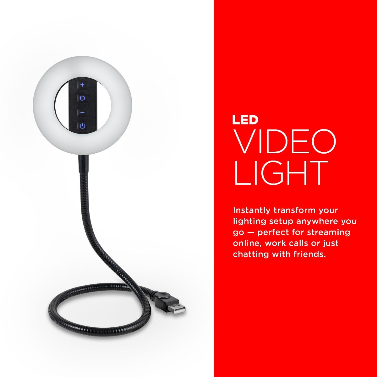 UltraPro USB LED Selfie Video Light, Black