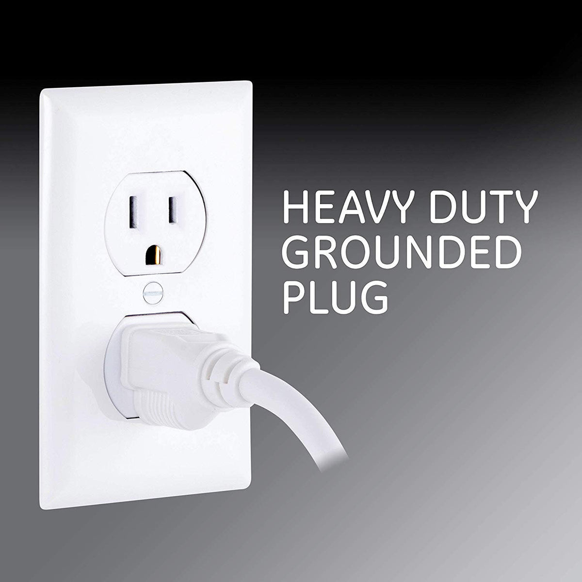 GE 6-Outlet 2ft. Surge Protector with Twist-to-Close Safety Covers, White