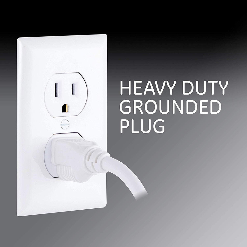 GE 6-Outlet 3ft. Surge Protector with Twist-to-Close Safety Covers, White