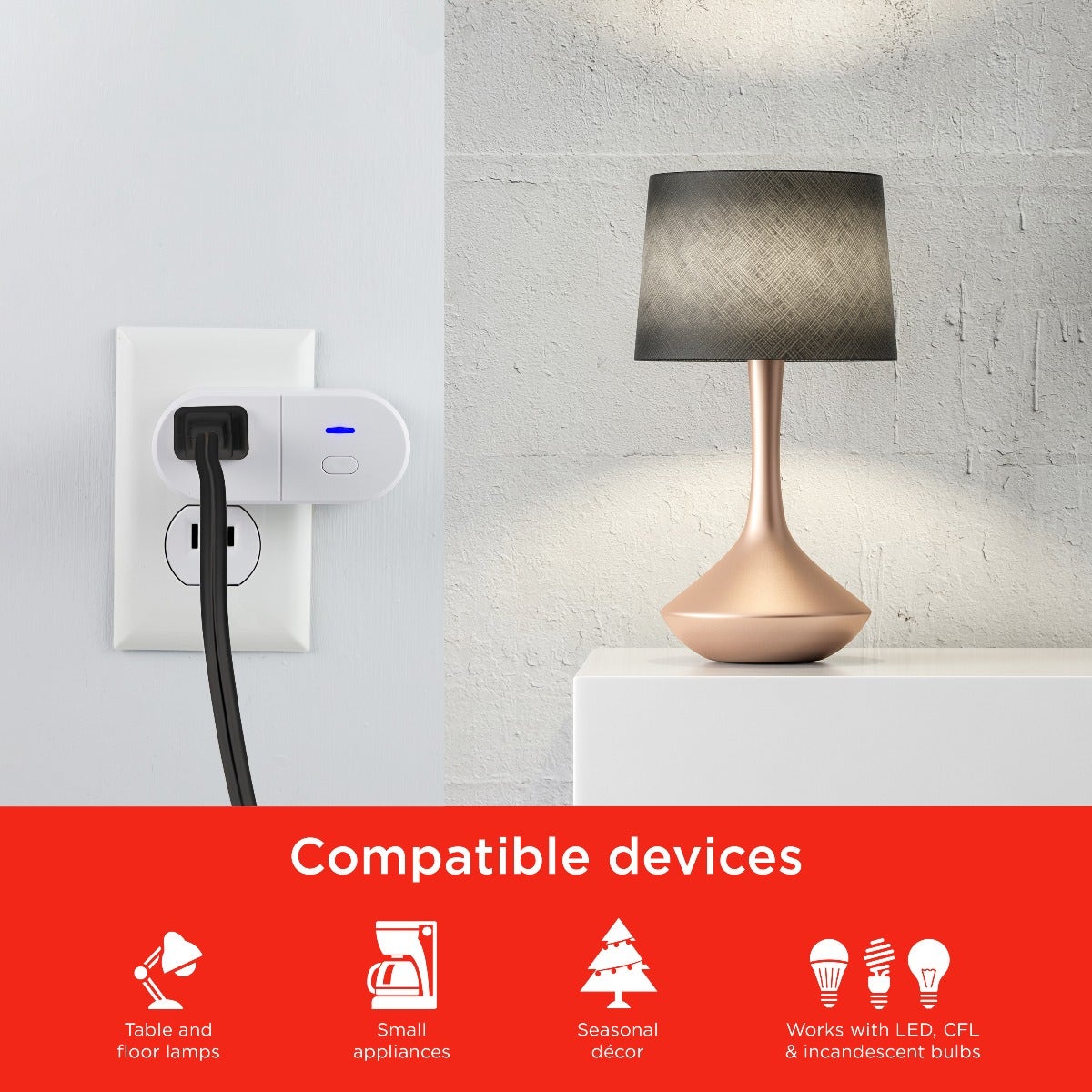 UltraPro Plug-In 1-Outlet WiFi Smart Switch, 2 Pack, White