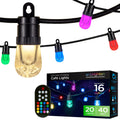 Enbrighten Ecoscapes Seasons Color-Changing LED Cafe Lights, 20 Bulbs, 40ft. Black Cord