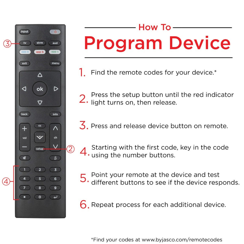 UltraPro 3-Device Universal Vizio Replacement Remote, Black