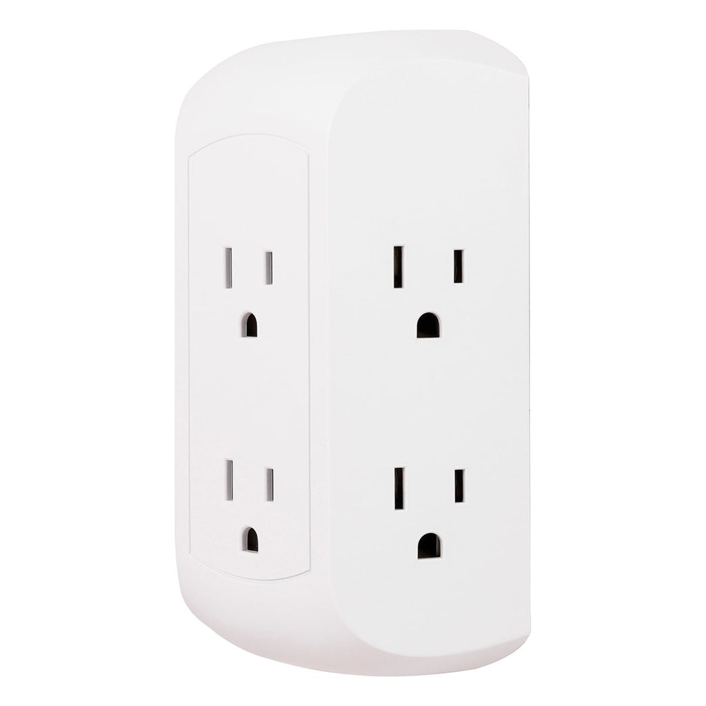 GE 6-Outlet Wall Tap with Surge Protection, White