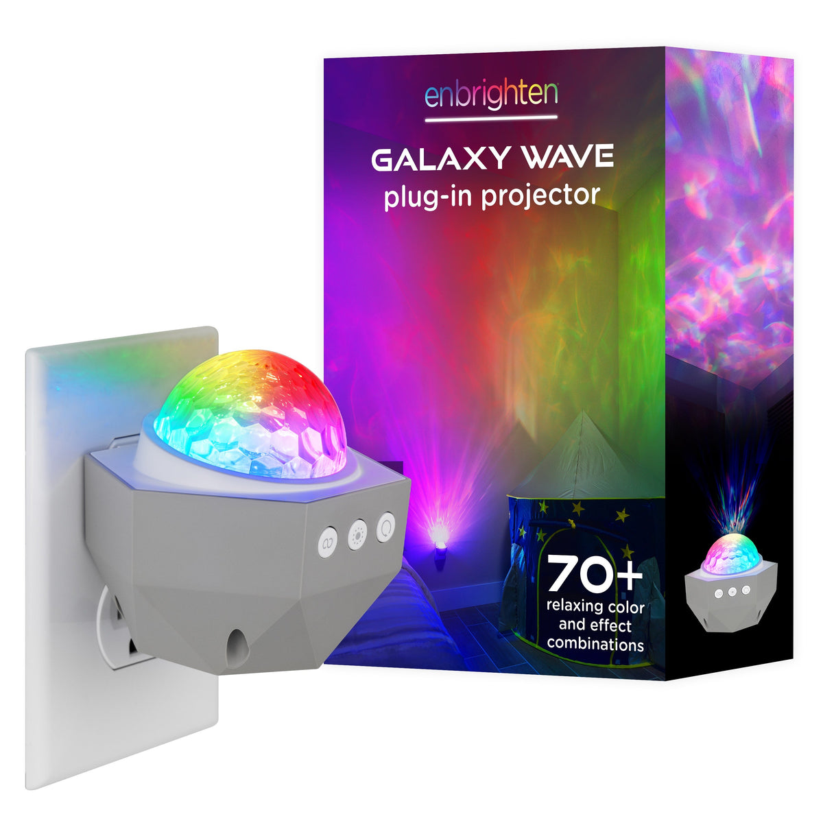 Enbrighten Galaxy Wave Plug-In Projector LED Night Light, White