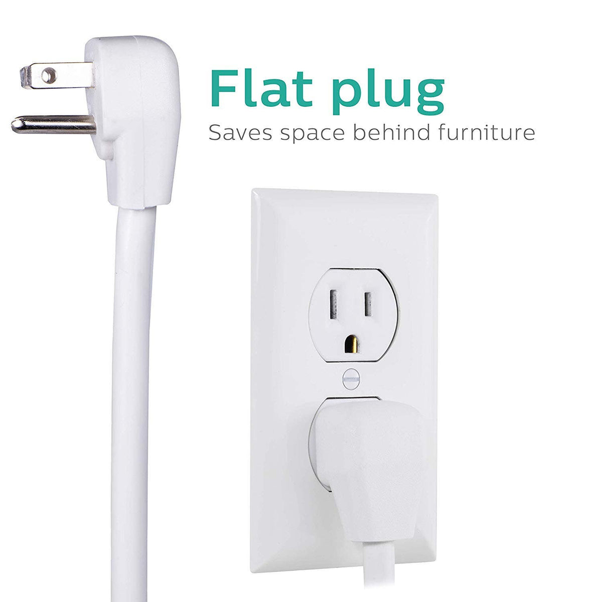 Philips 8-Outlet 8ft. Surge Protector, White
