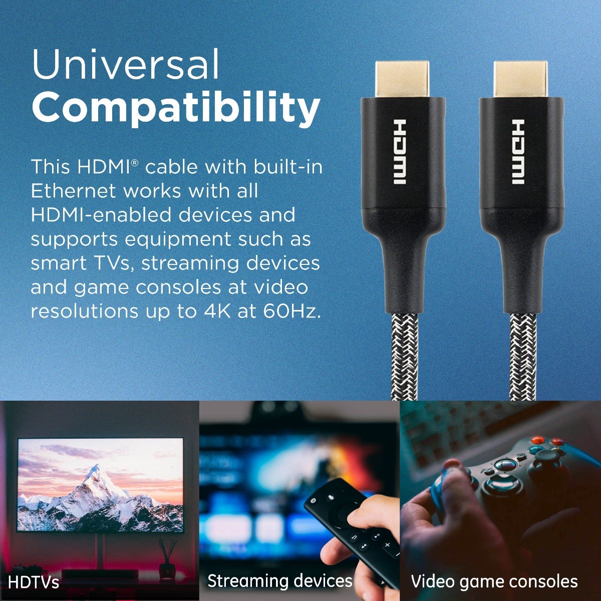 Philips 10ft. 4K Premium HDMI Cable with Ethernet, Black