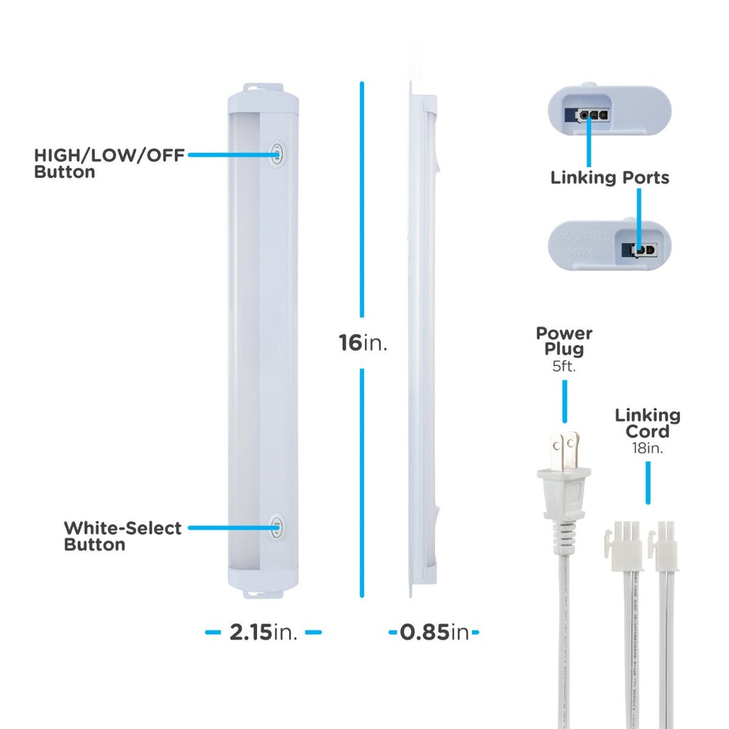 Enbrighten 16in. LED Light Fixture with White Select