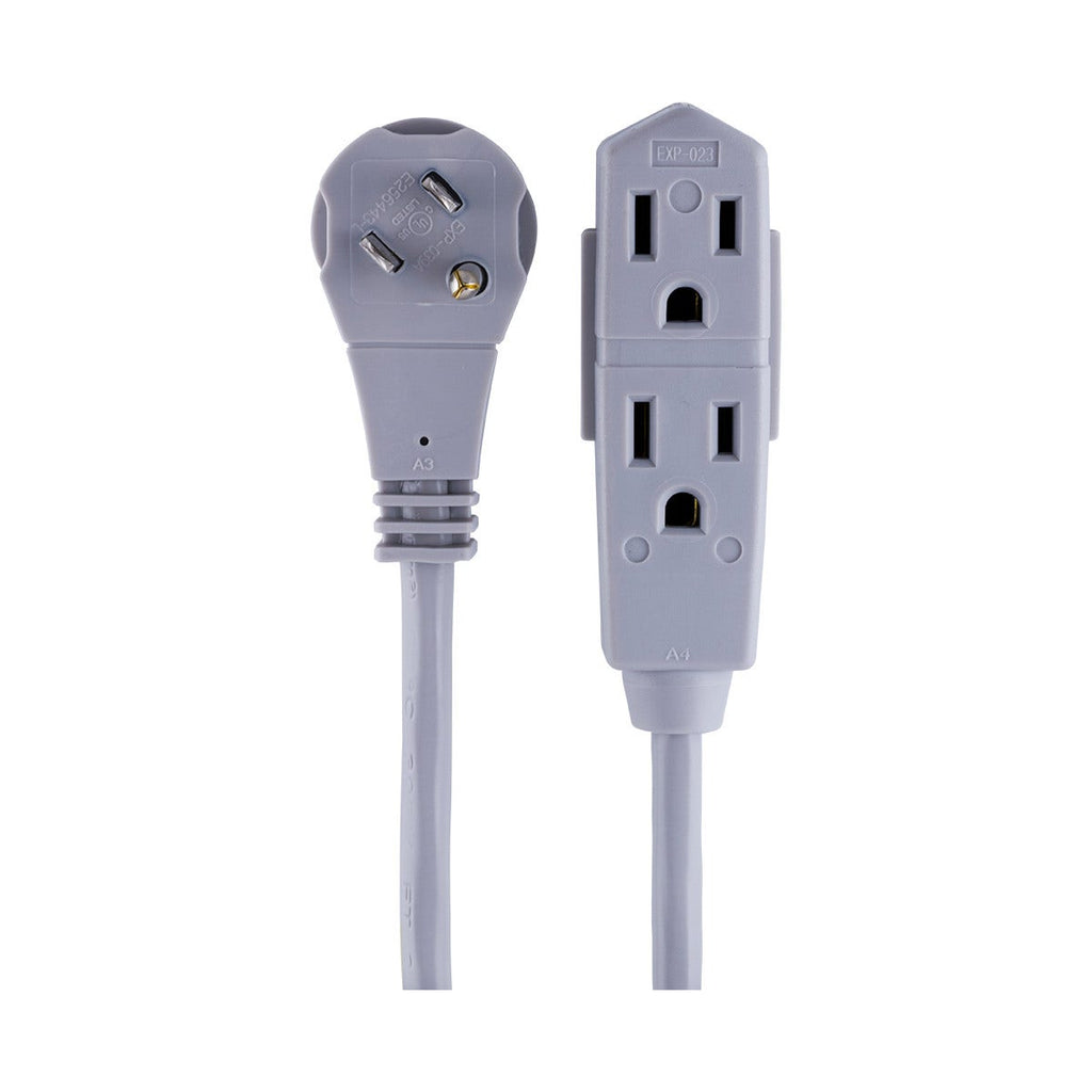 GE 3-Outlet 25ft. Extension Cord with Right-Angle Plug, Gray